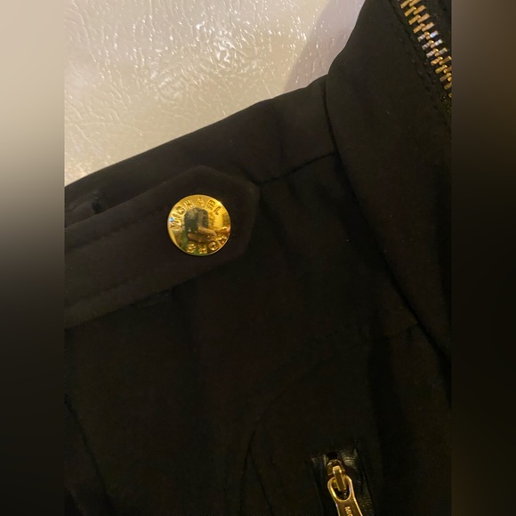 Michael Kors 
Black Jacket/Gold Details
Military Style 
Asymmetrical Zip
Size S - Picture 14 of 14